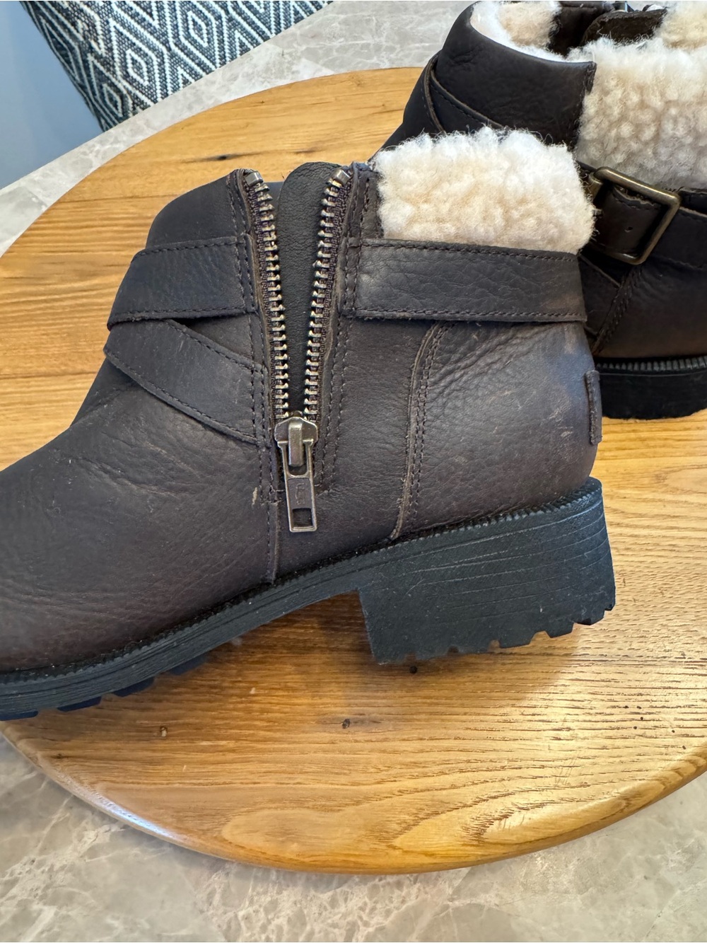 UGG Benson II Ankle Boots, Brown Leather, Women's 7.5 - Picture 4 of 12